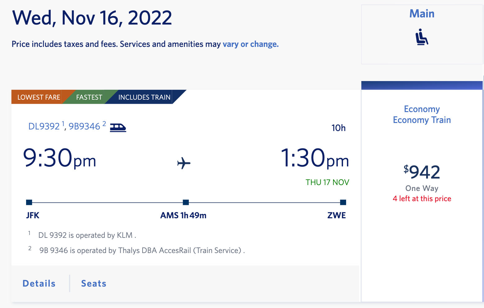 Delta booking