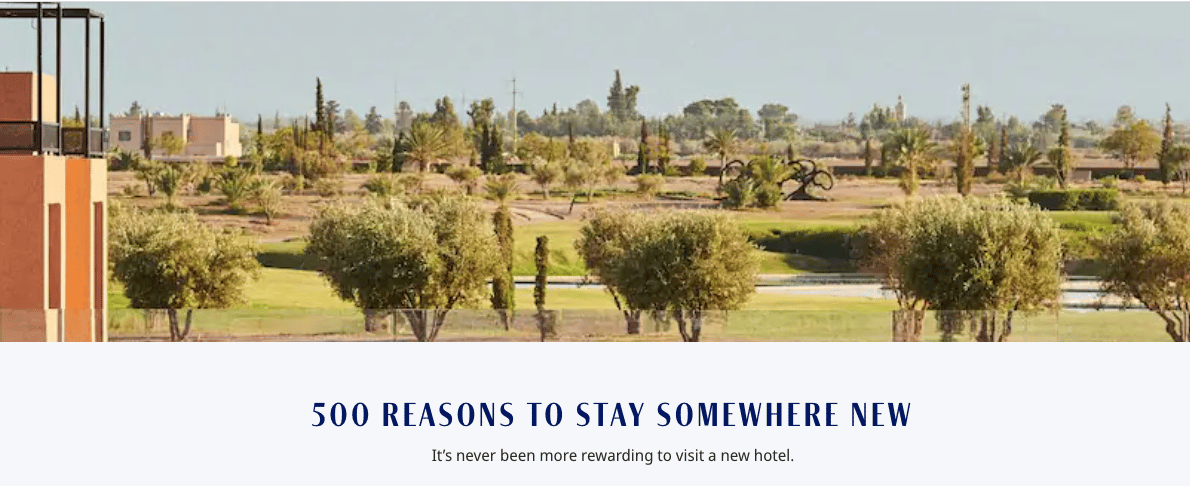 Hyatt's "new hotel bonus points" promo landing page