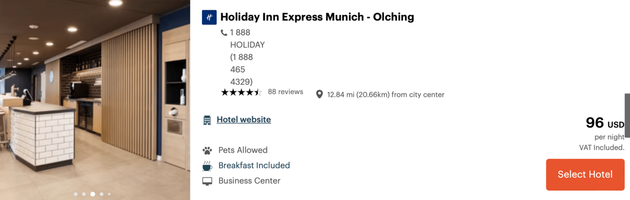 Hotel booking in Munich