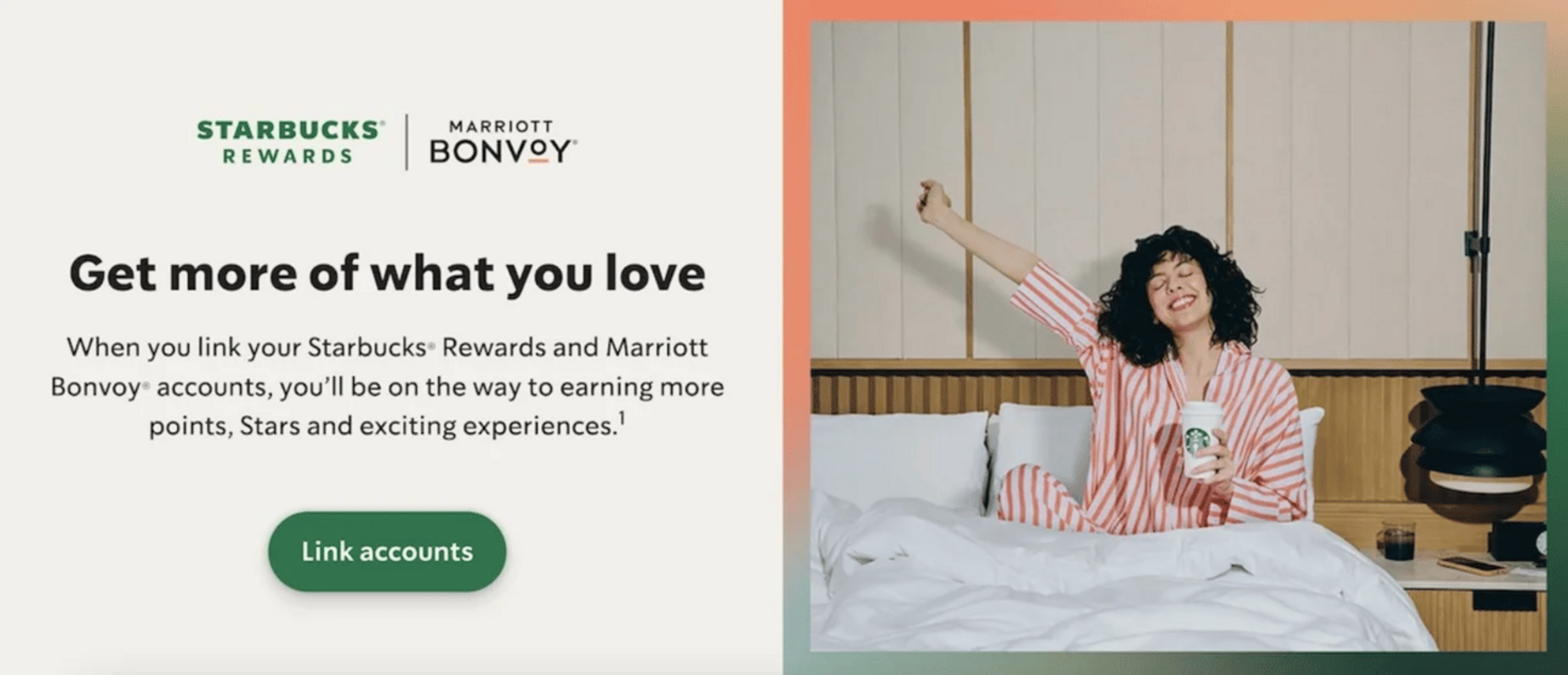 Screenshot of Starbucks and Marriott's new partnership
