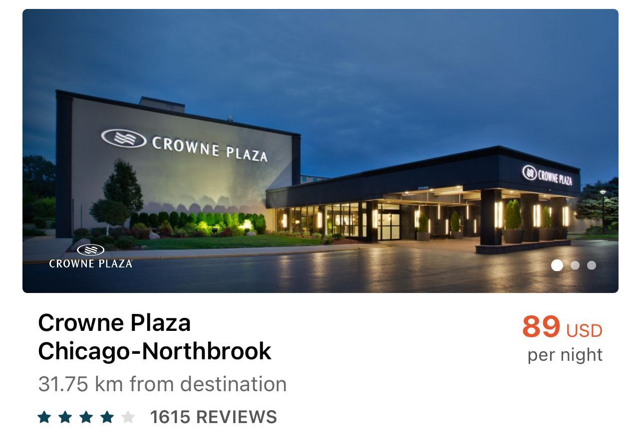 Image of the Crowne Plaza hotel in Chicago