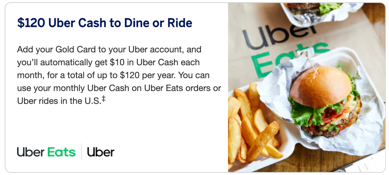 Gold card Uber Credit