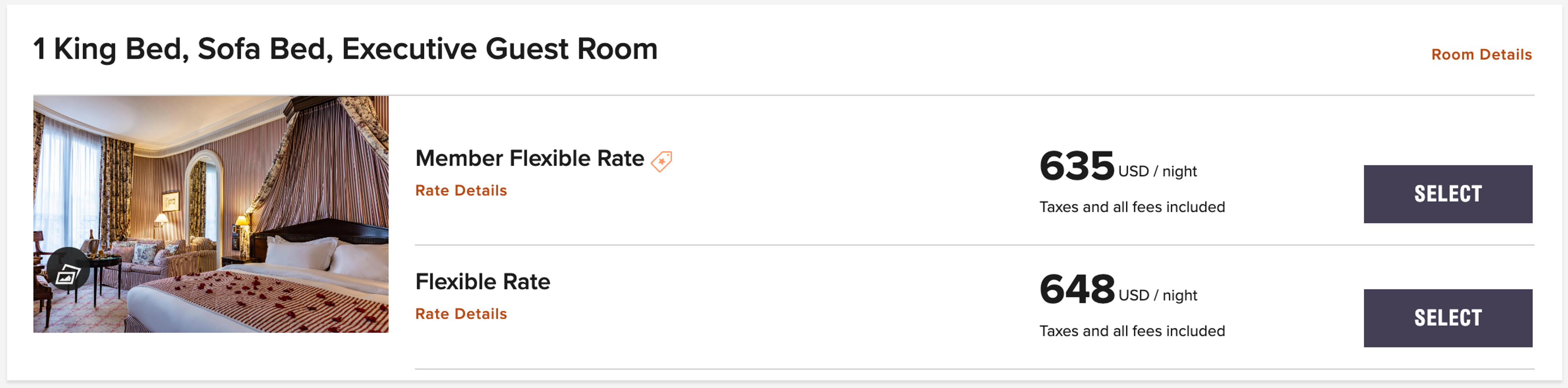 Sample Marriott Booking
