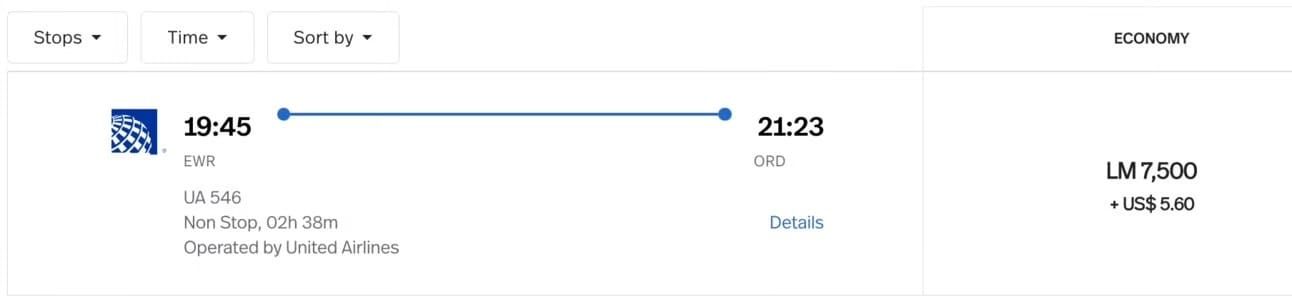 Screenshot from lifemiles.com