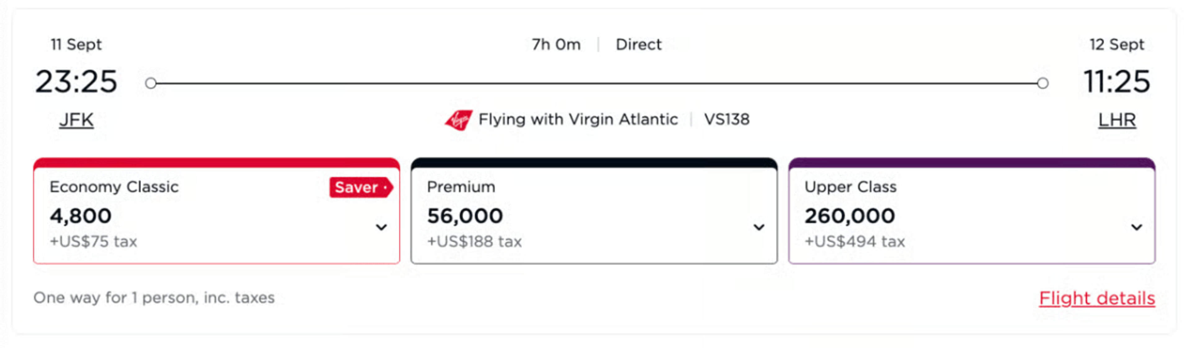 Virgin Atlantic sale