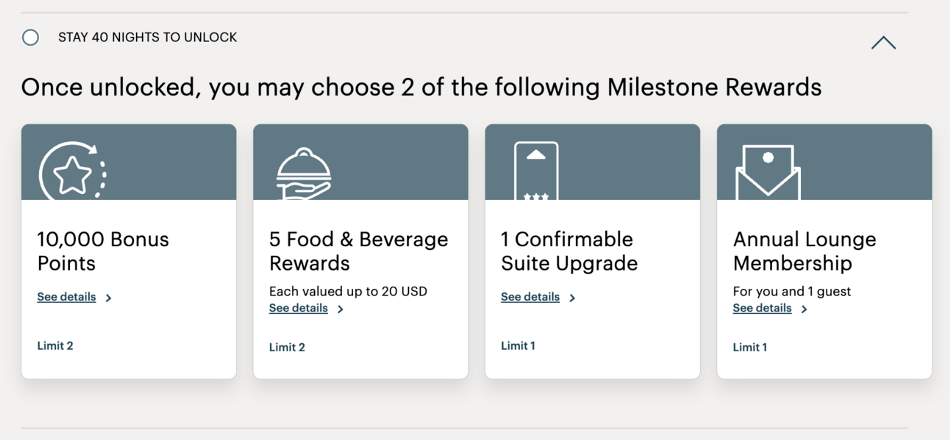 HG 40-night milestone reward options