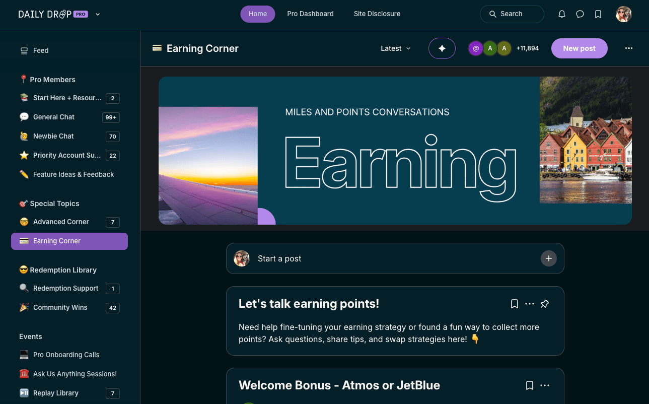 Image showing Pro Lounge interface within Daily Drop Pro