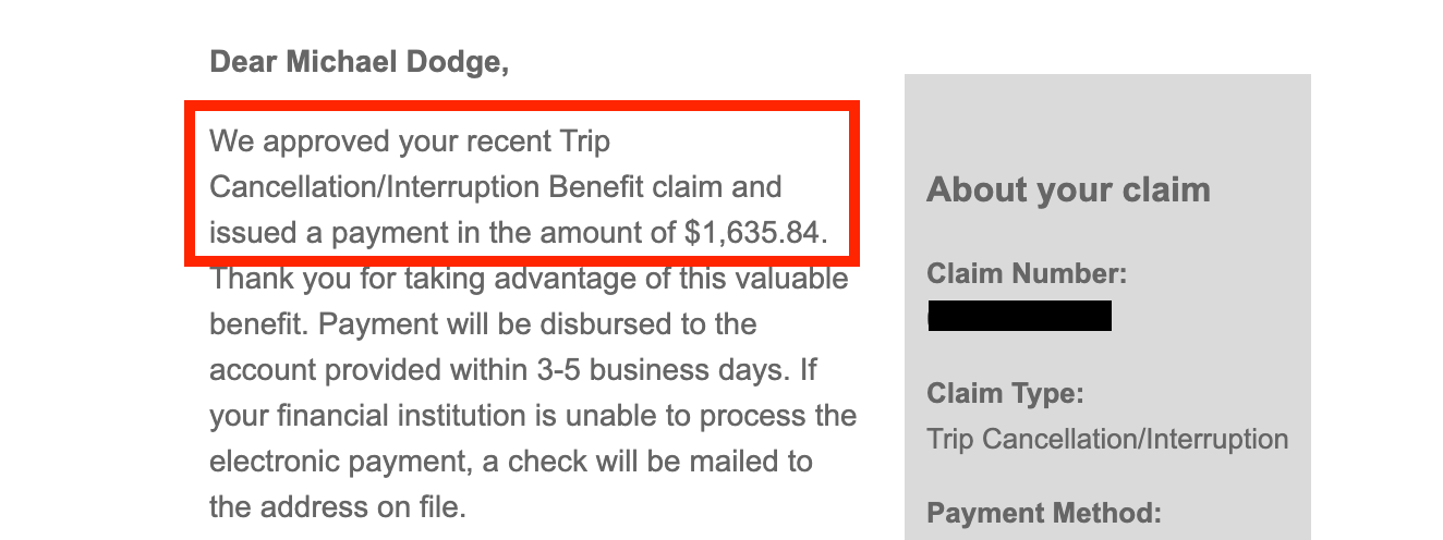 2024 claim payout email