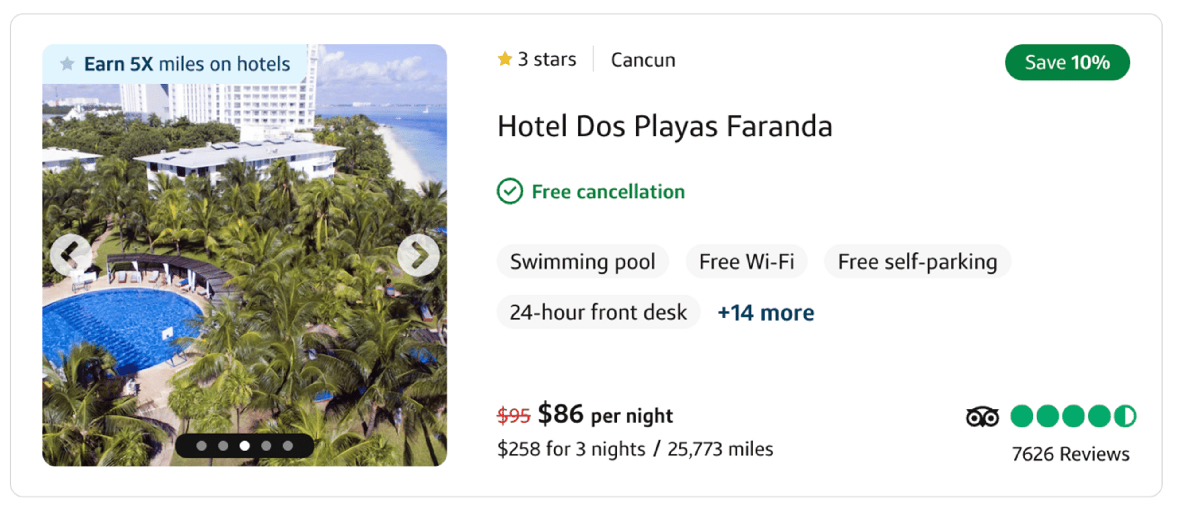 Hotel in Cancun bookable in the Cap1 Travel Portal