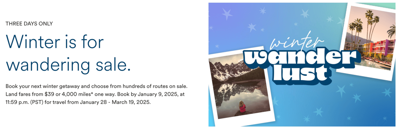 Landing page for Alaska's new sale