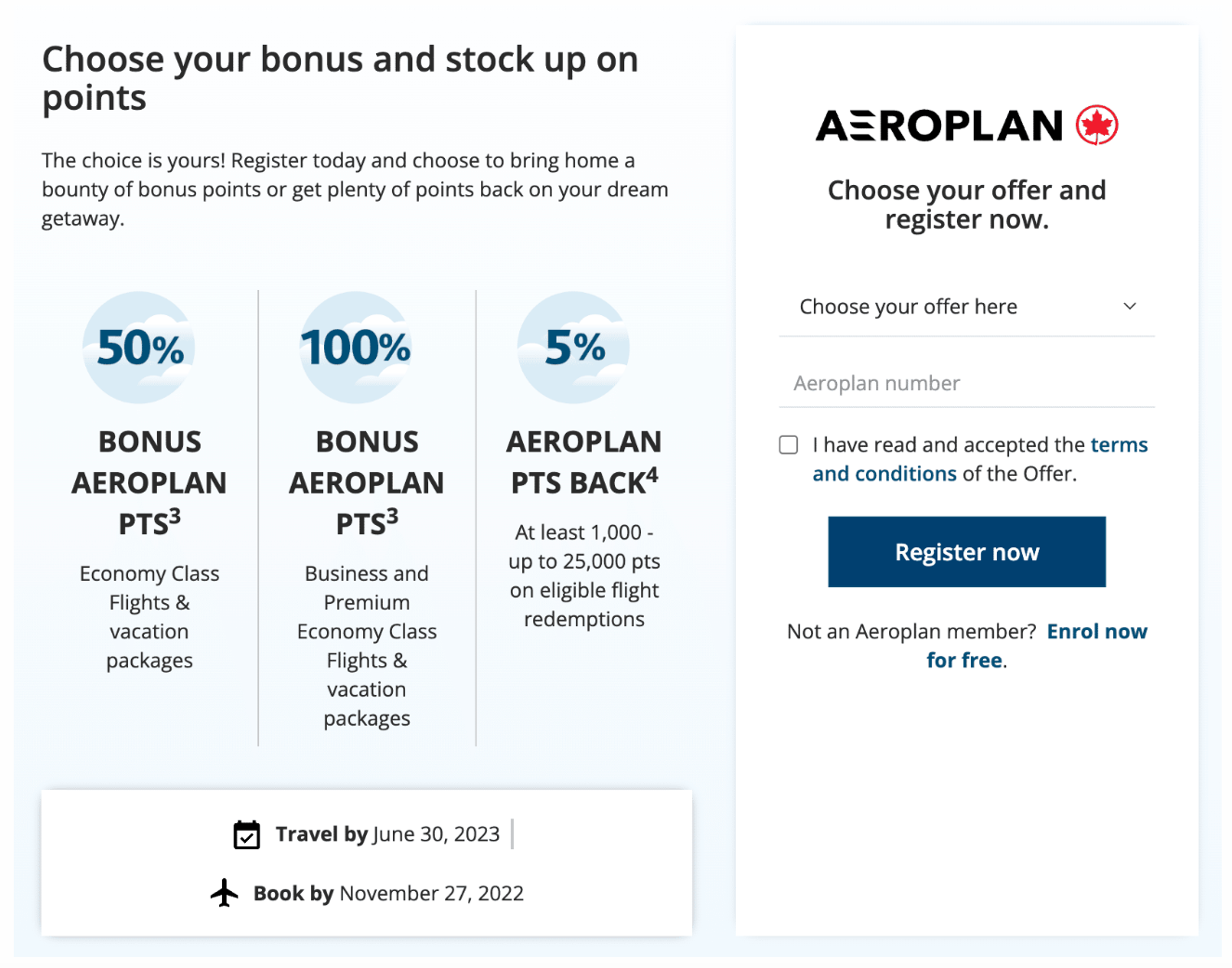 Air Canada promo