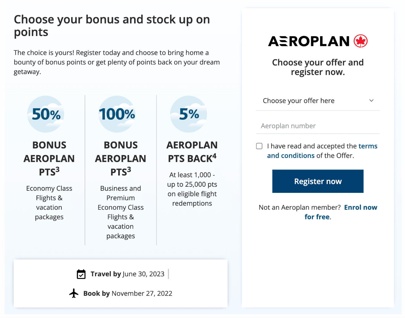 Air Canada promo