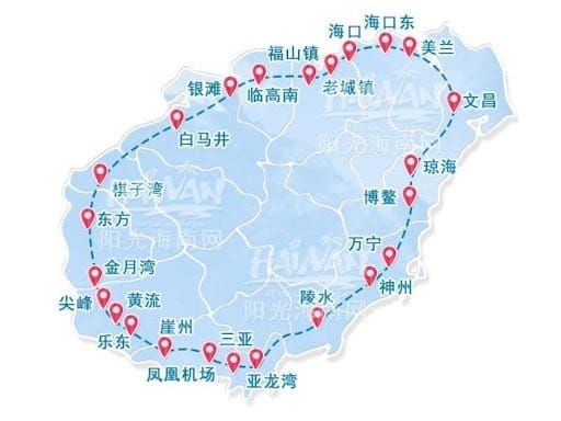 A map of Hainan's railway network