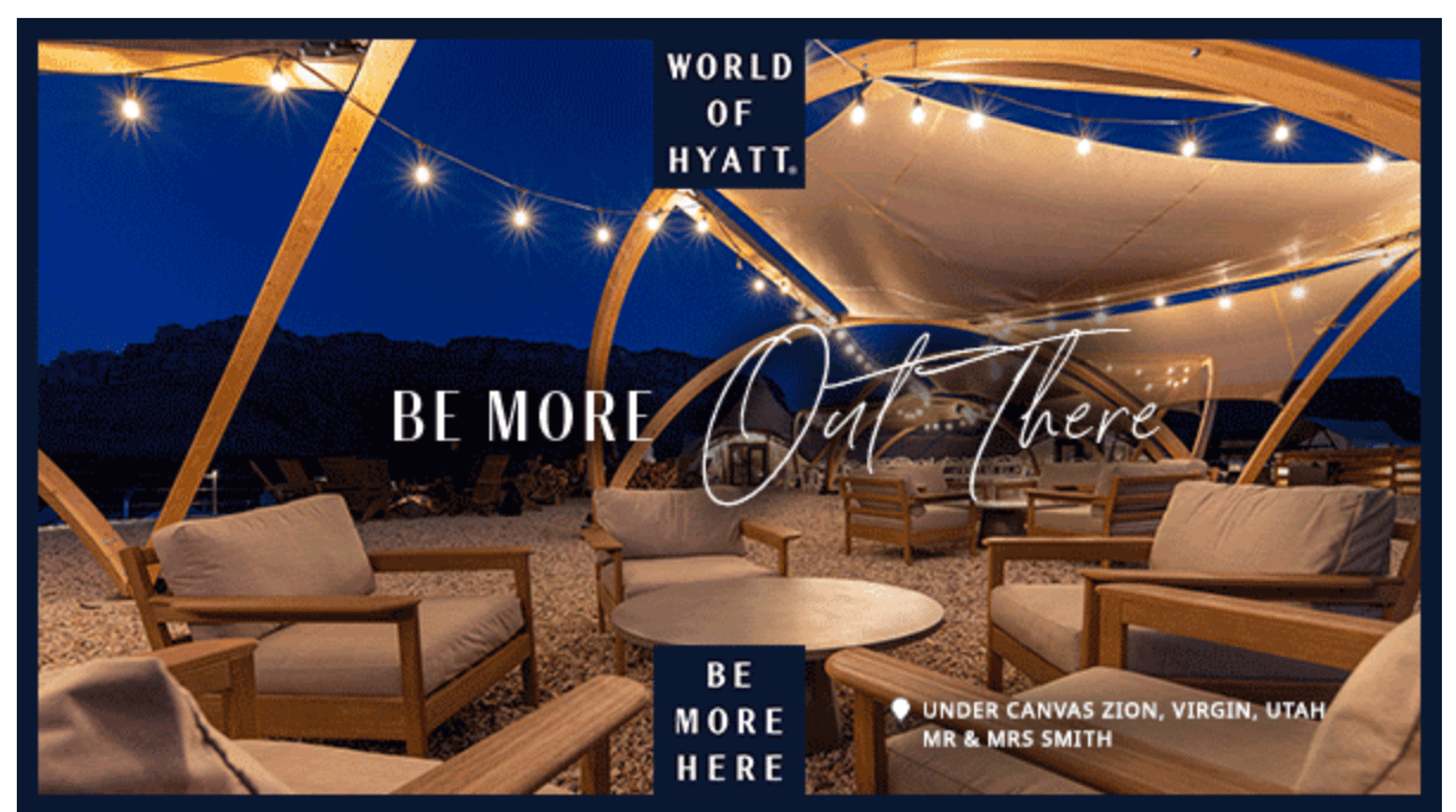 Banner image for Hyatt's new promotion with Under Canvas