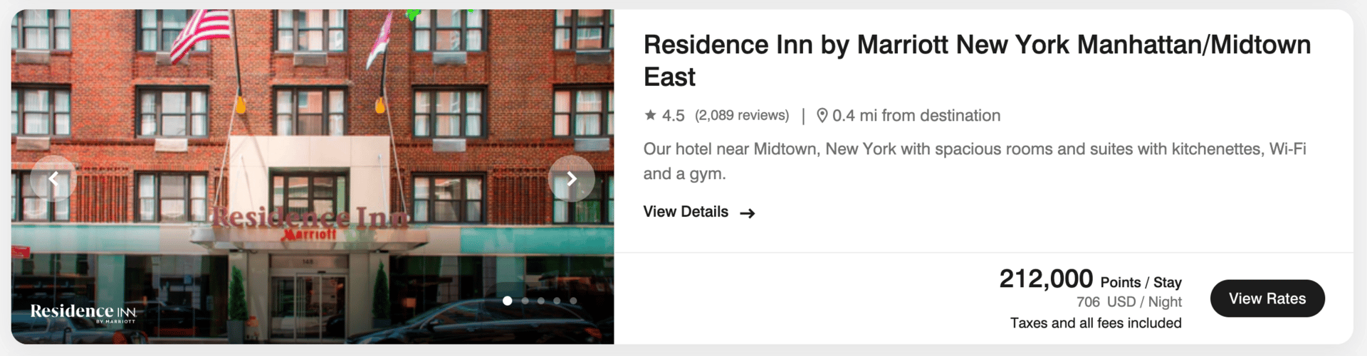 Residence Inn Manhattan for 212,000 points