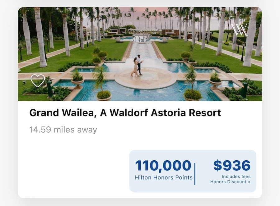 Screenshot from hilton.com