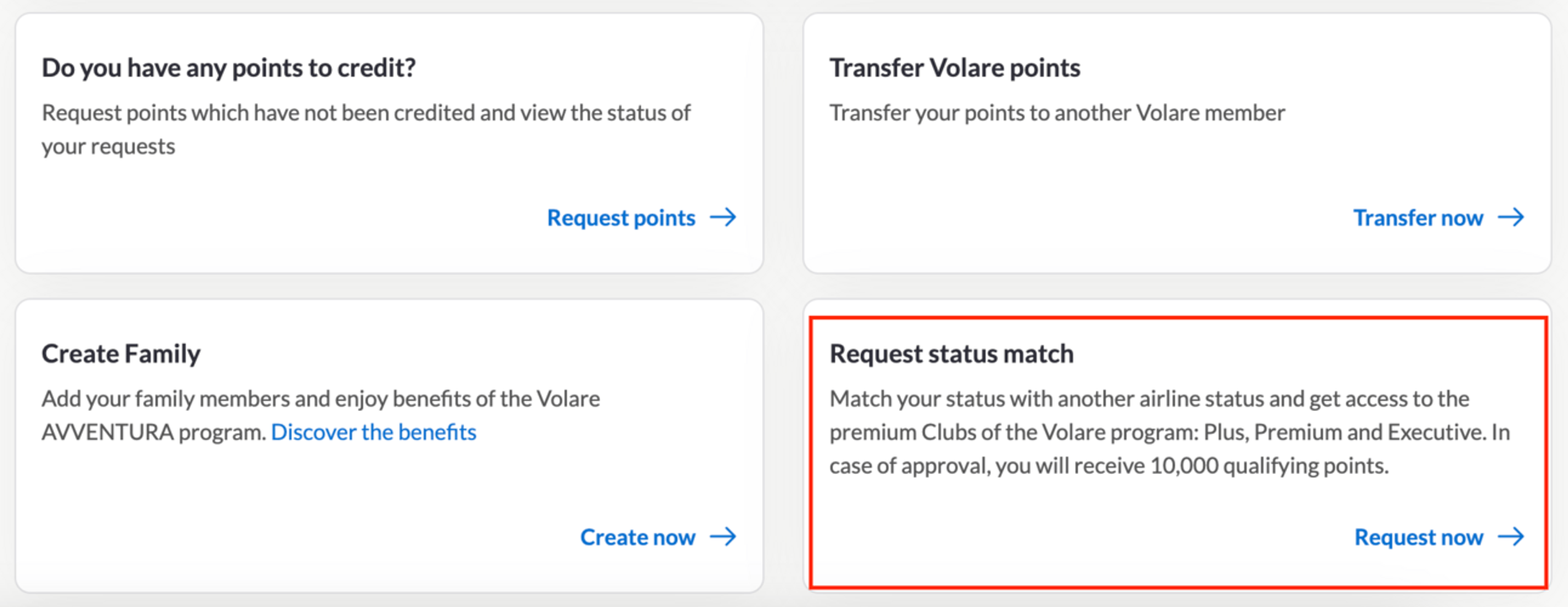 A screenshot showing the "request status match" button
