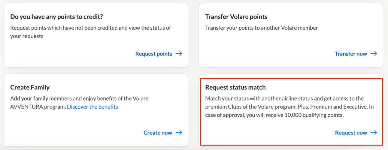 A screenshot showing the "request status match" button
