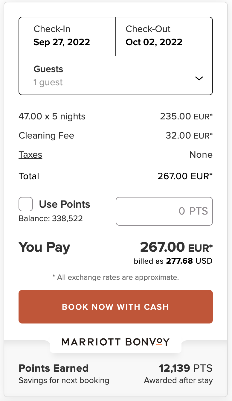 sample booking