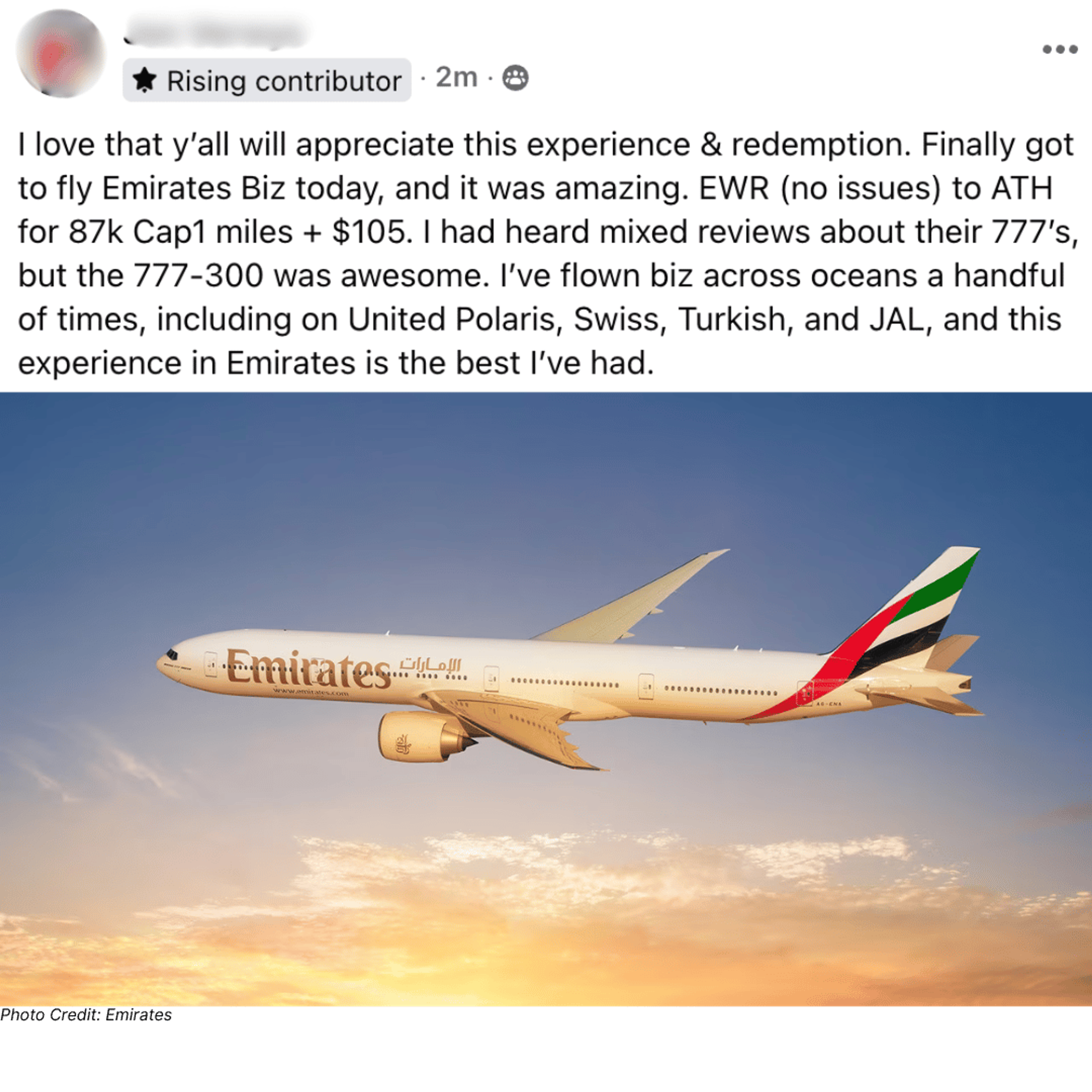 Lounge win featuring Emirates