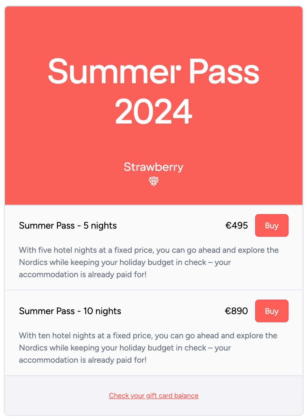 A breakdown of the two types of hotel passes and their respective costs