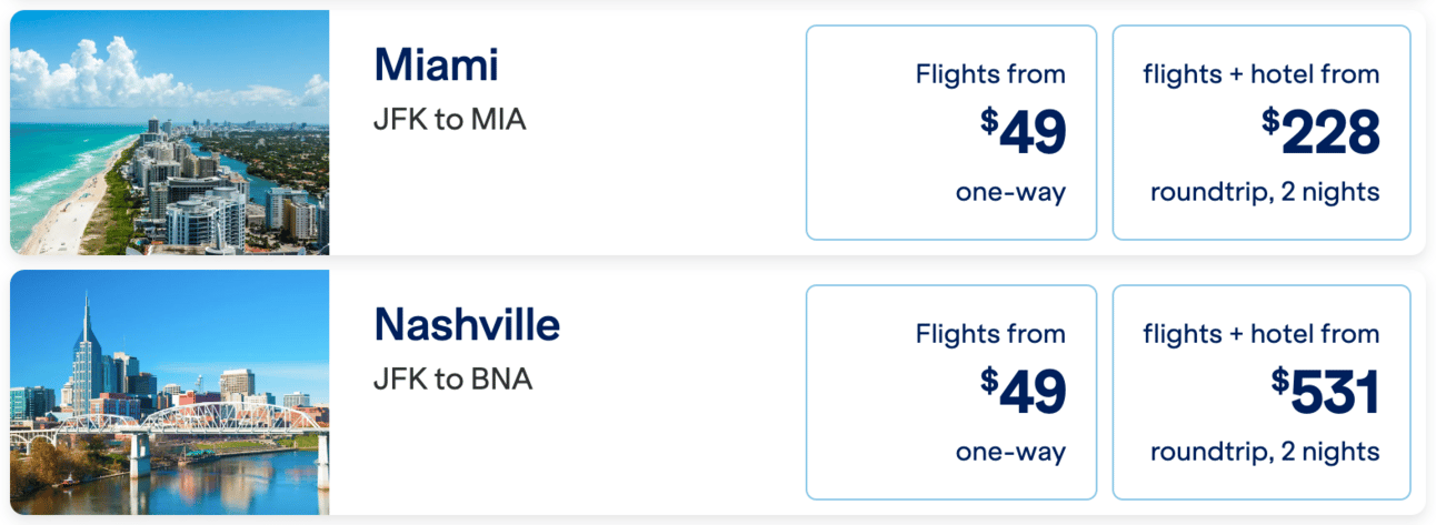 Flights from New York for $49