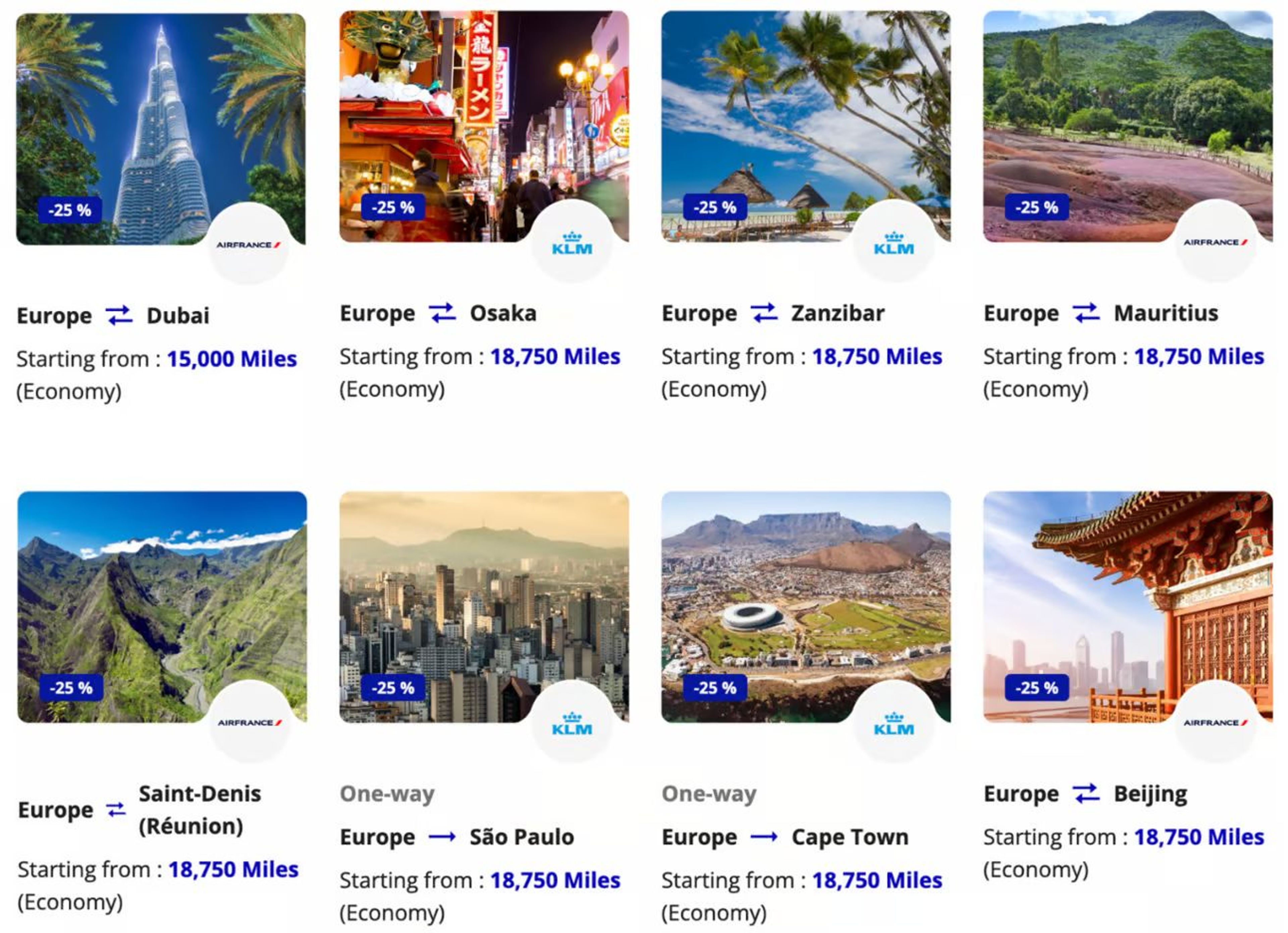 Flying blue promo rewards