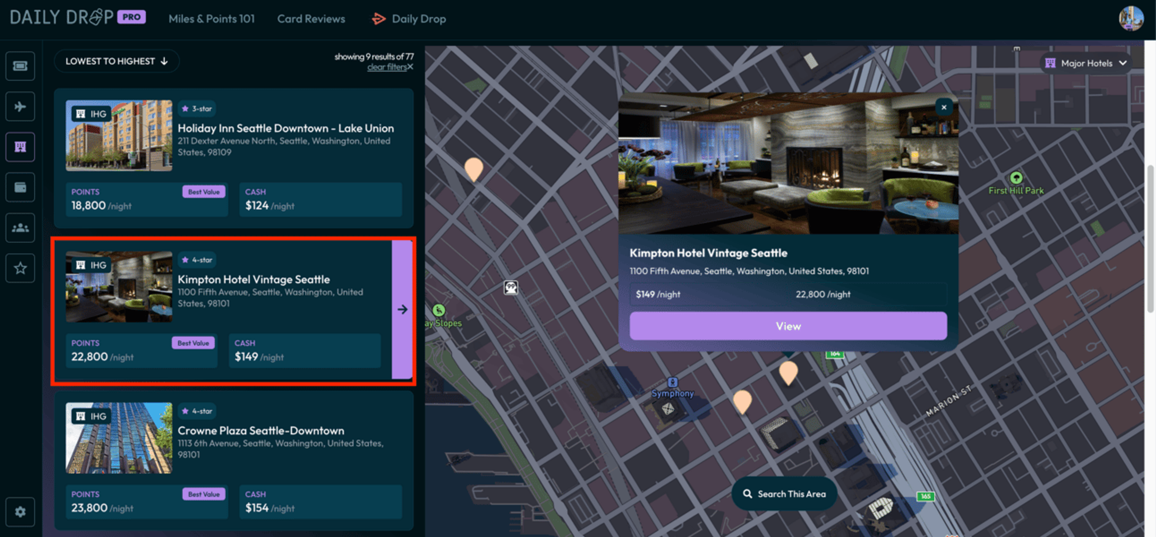 IHG hotel in Seattle for 22,000 points per night