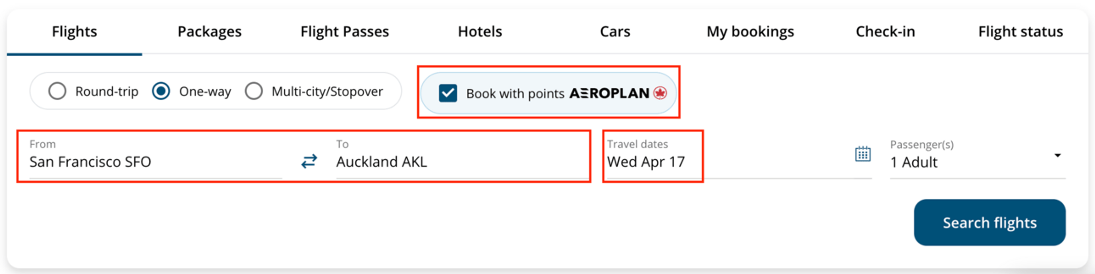 Aeroplan booking tutorial