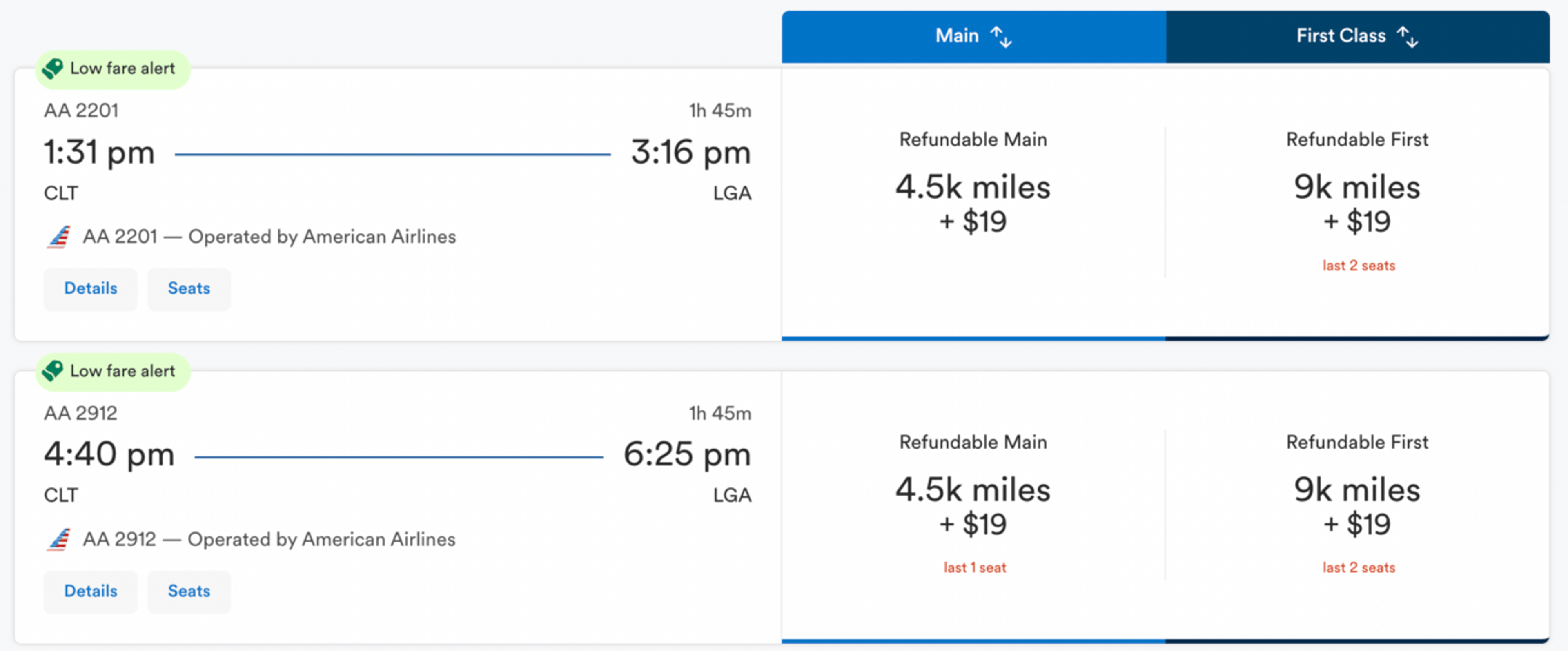 Charlotte to New York to 4,500 miles