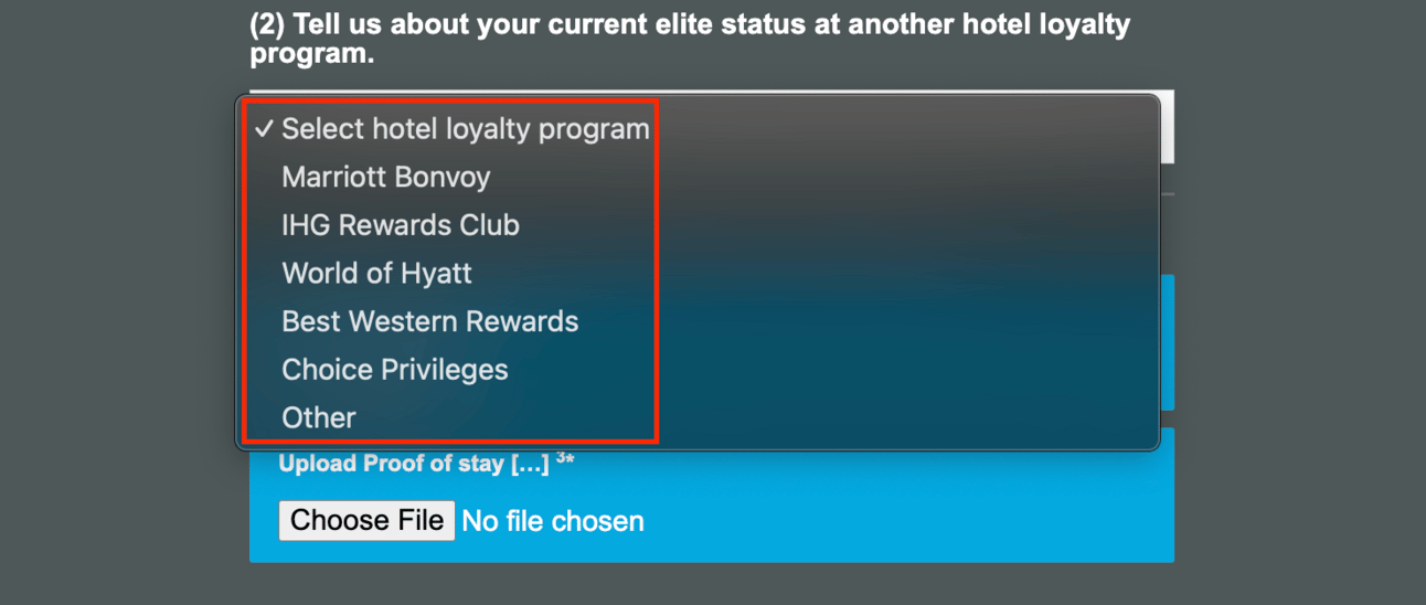 List of hotel programs you can match from