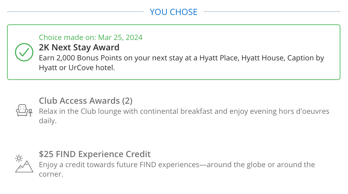 Hyatt 2k Next Stay Award