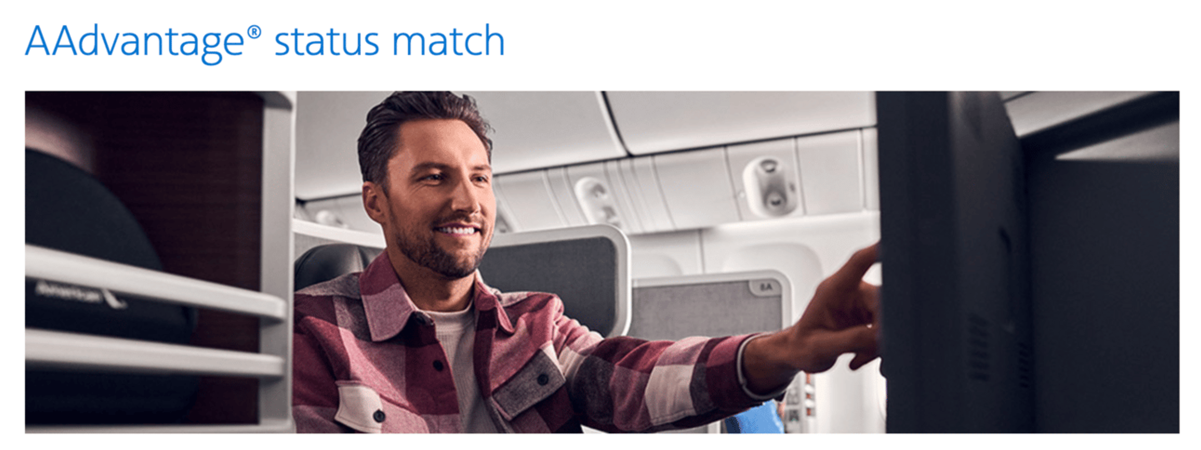 AA status match landing page