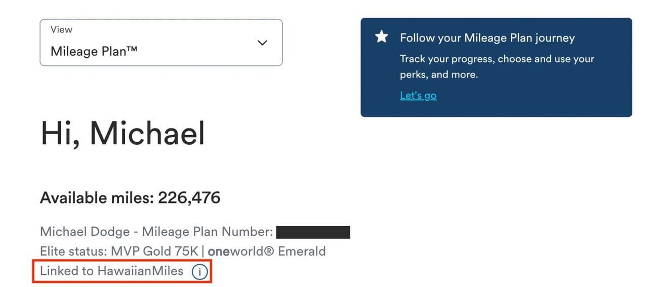 Screenshot showing my two linked accounts