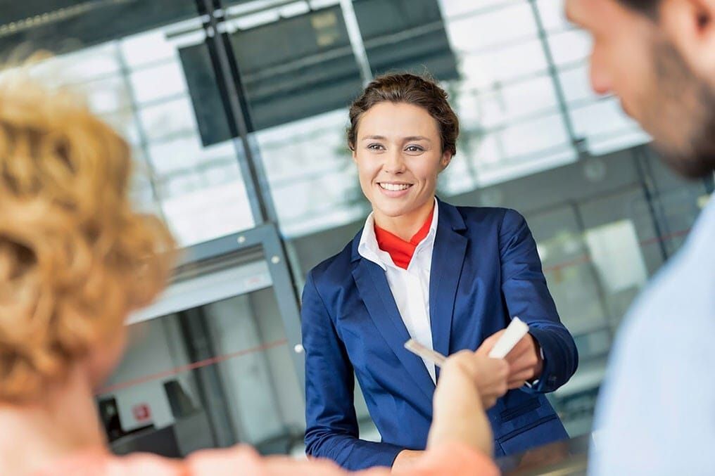Stock image of an airline employee