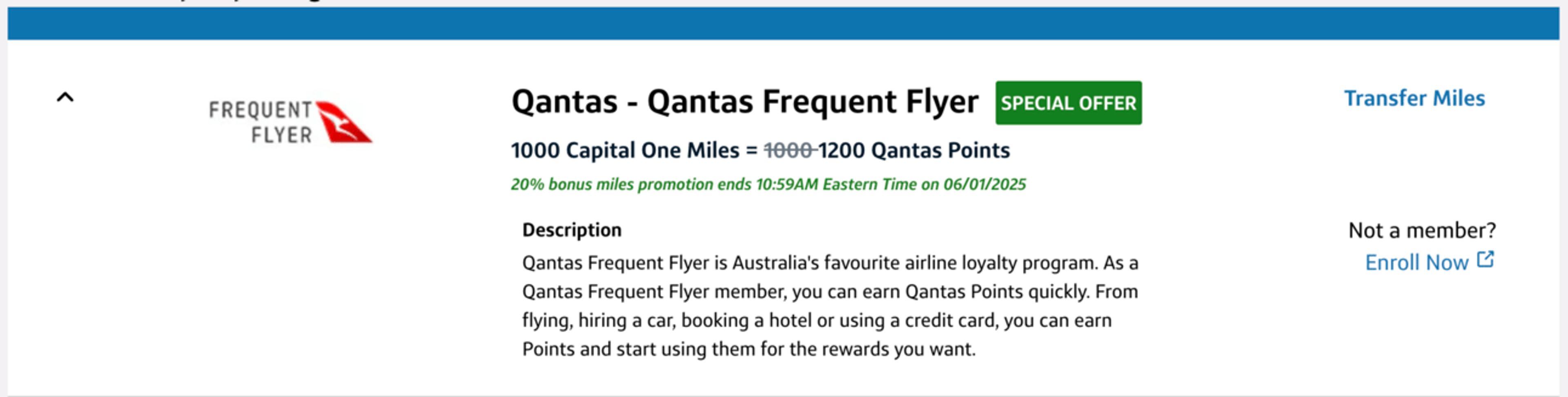 20% transfer bonus to Qantas
