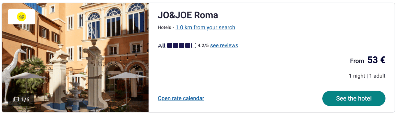 Accor hotel in Rome for $53