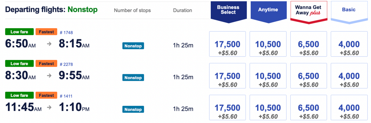Los Angeles to Phoenix for 6,500 miles each way