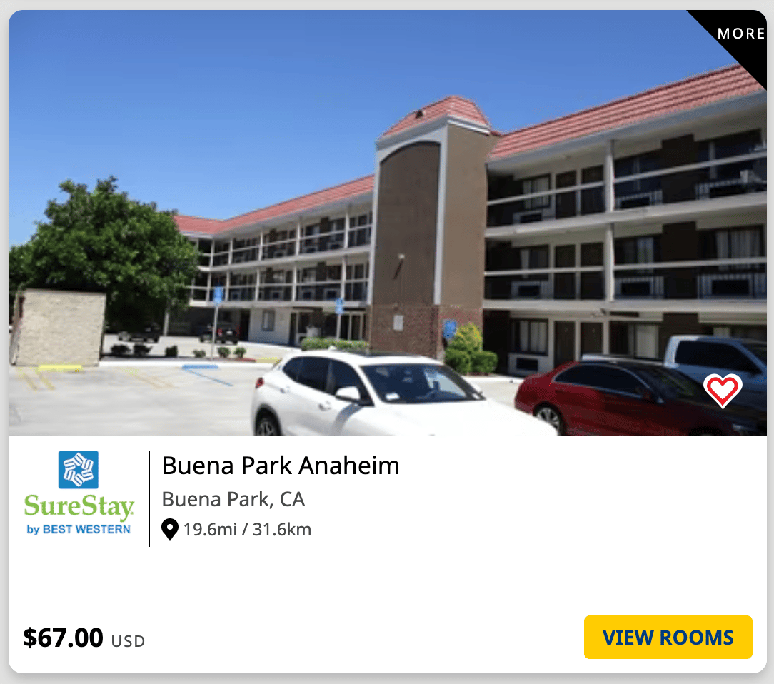 Best Western in Anaheim, CA for $67 per night