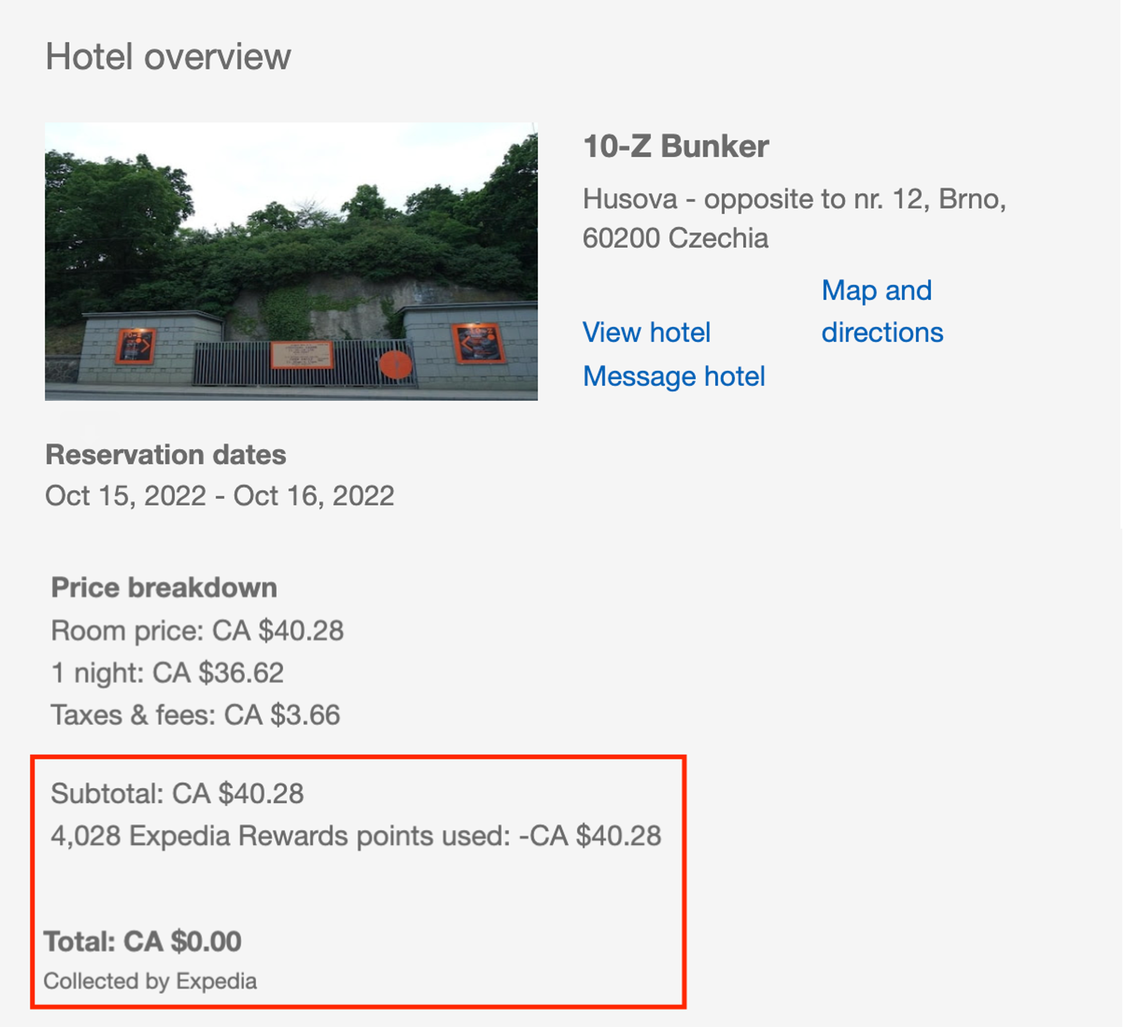 Expedia confirmation
