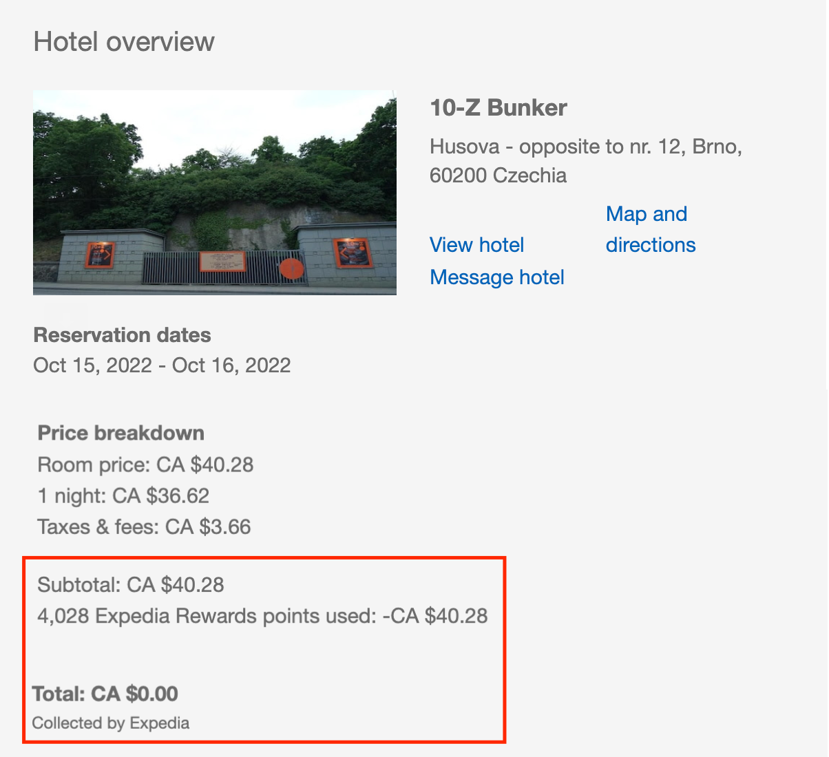 Expedia confirmation