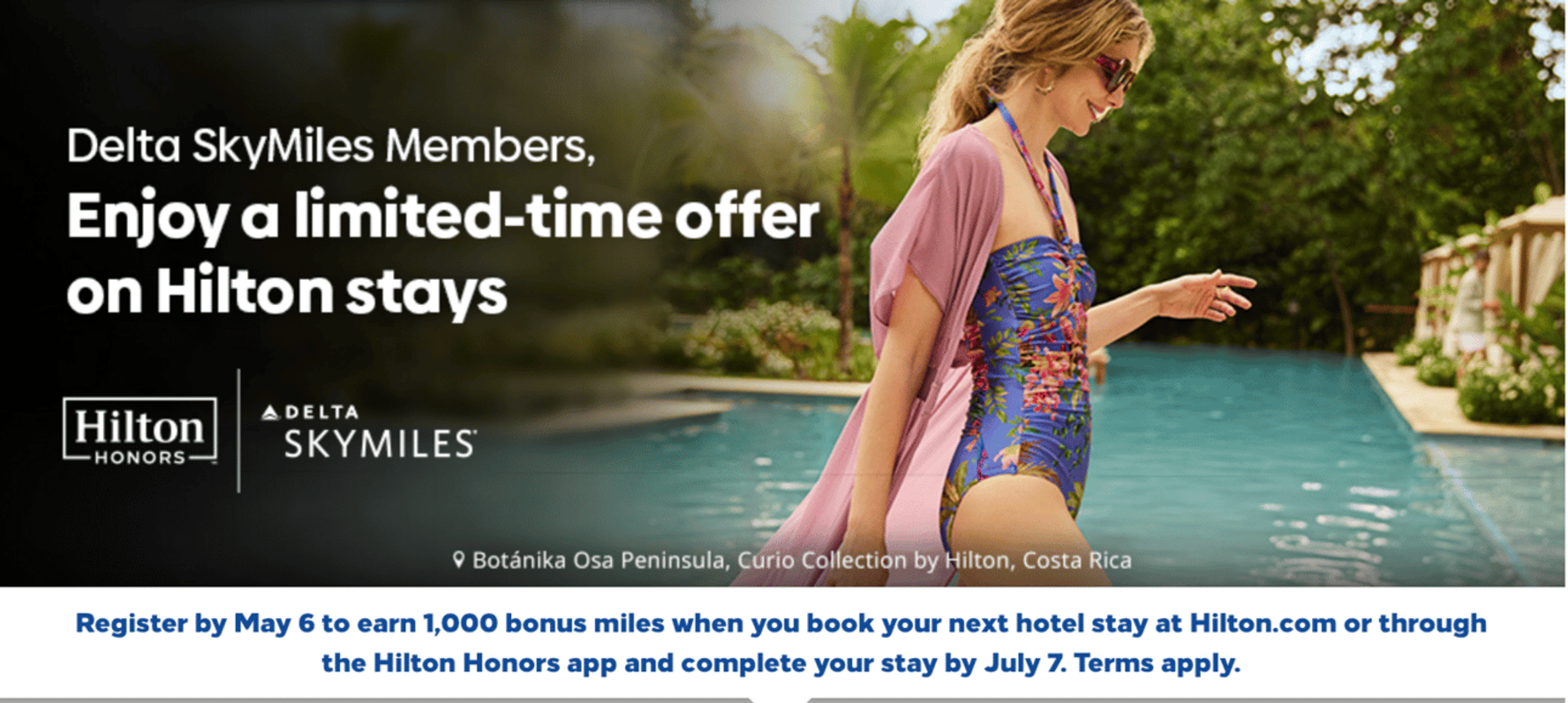 Earn 1,000 Delta SkyMiles per Hilton stay