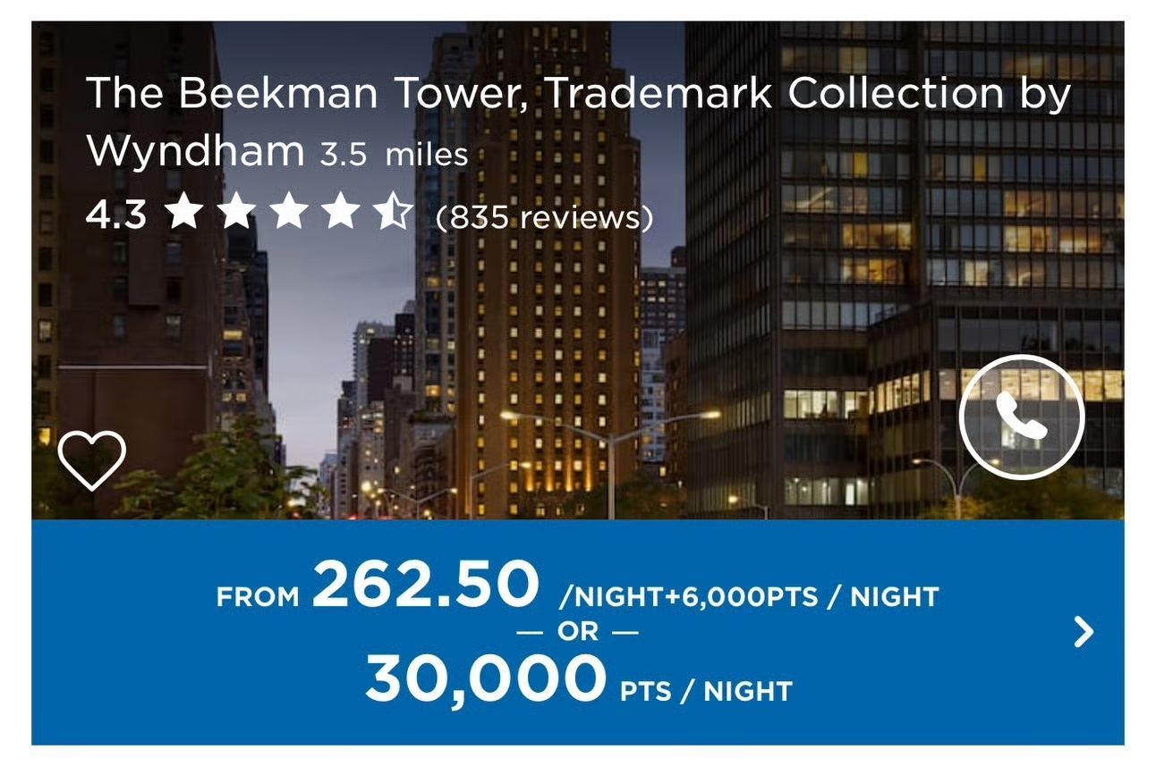 Example of a luxury Wyndham property in New York City
