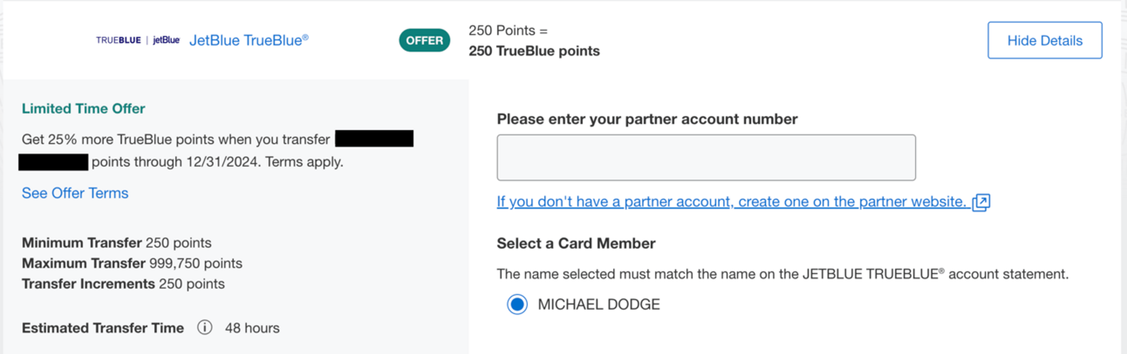 25% transfer bonus to JetBlue
