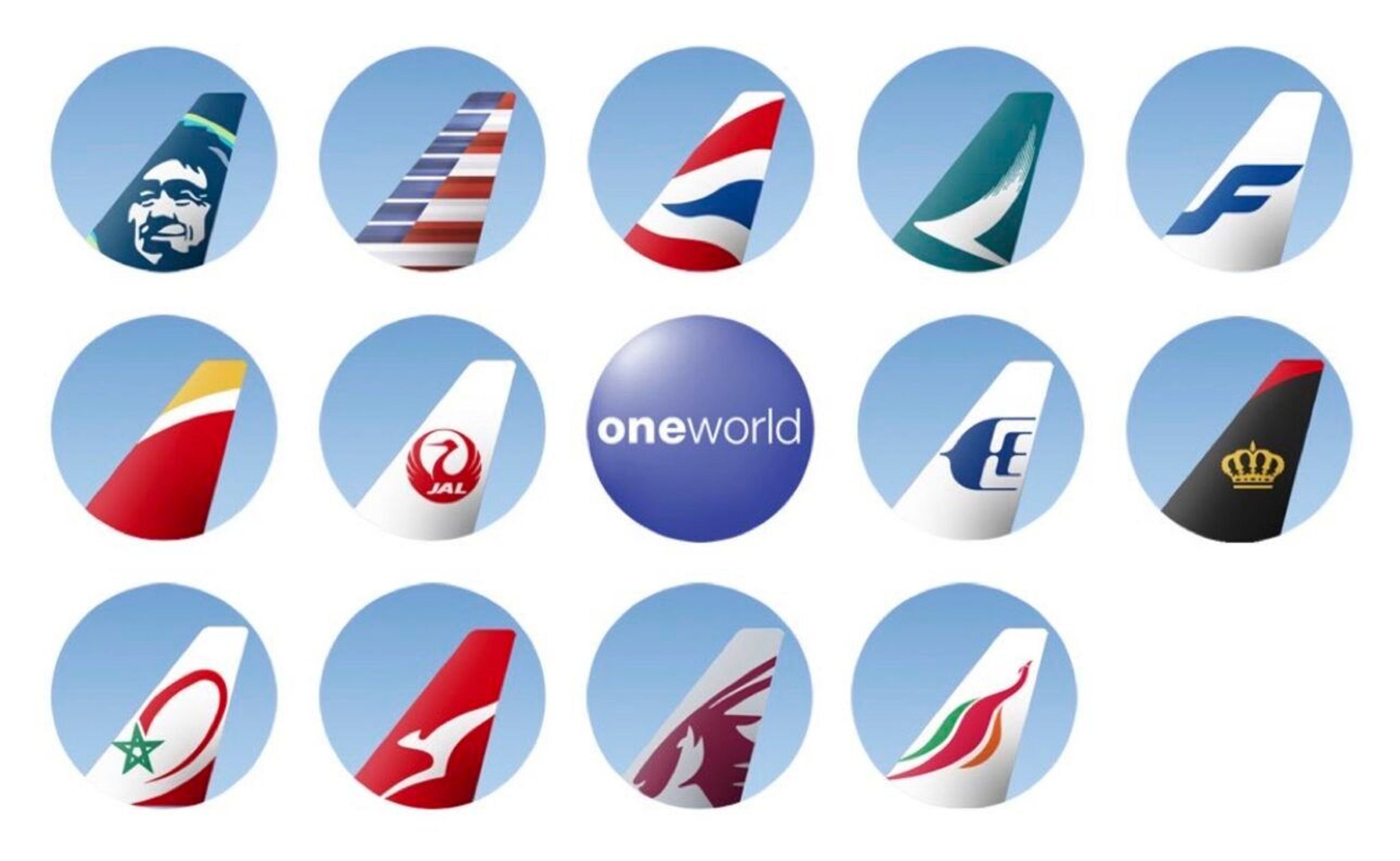 Logos of all Oneworld airlines
