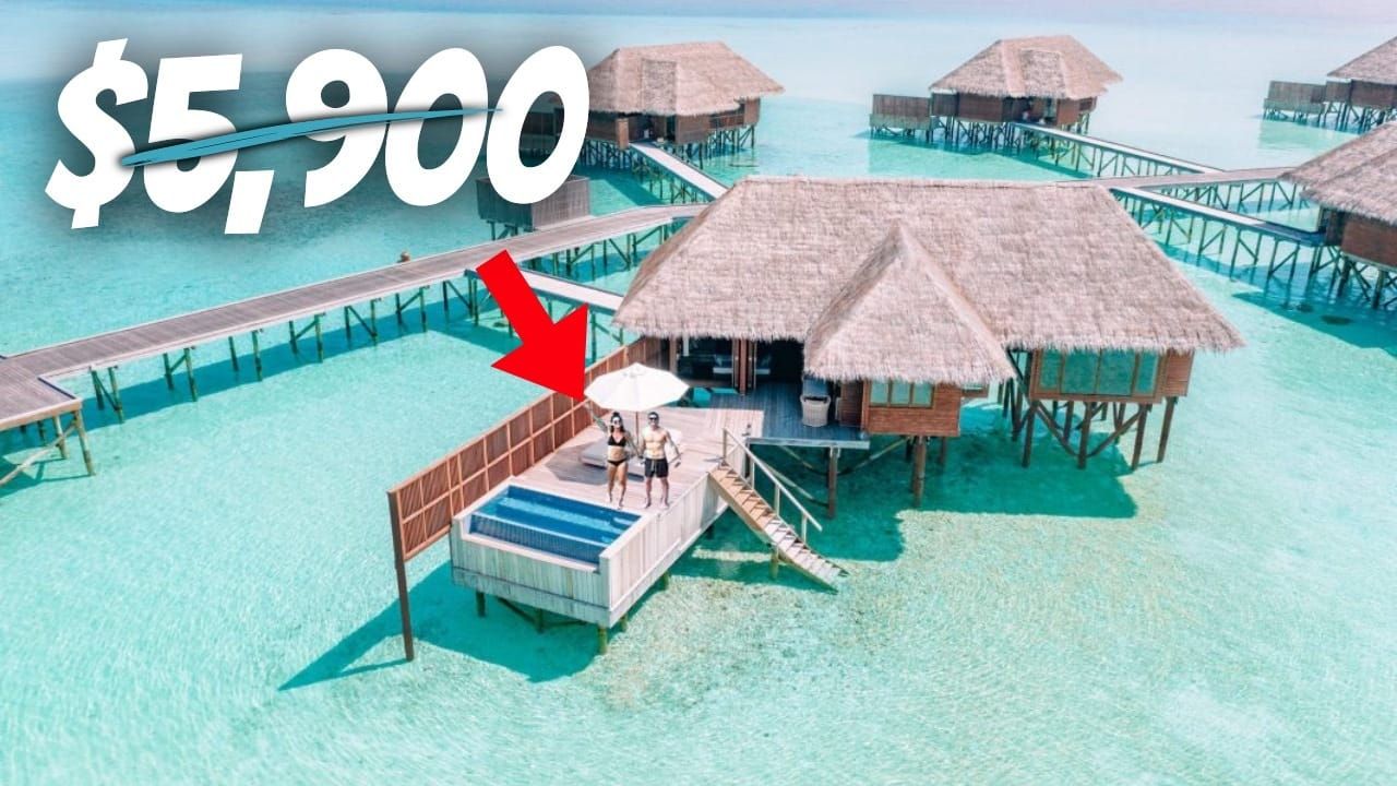 A YouTube thumbnail of an overwater bungalow in the Maldives