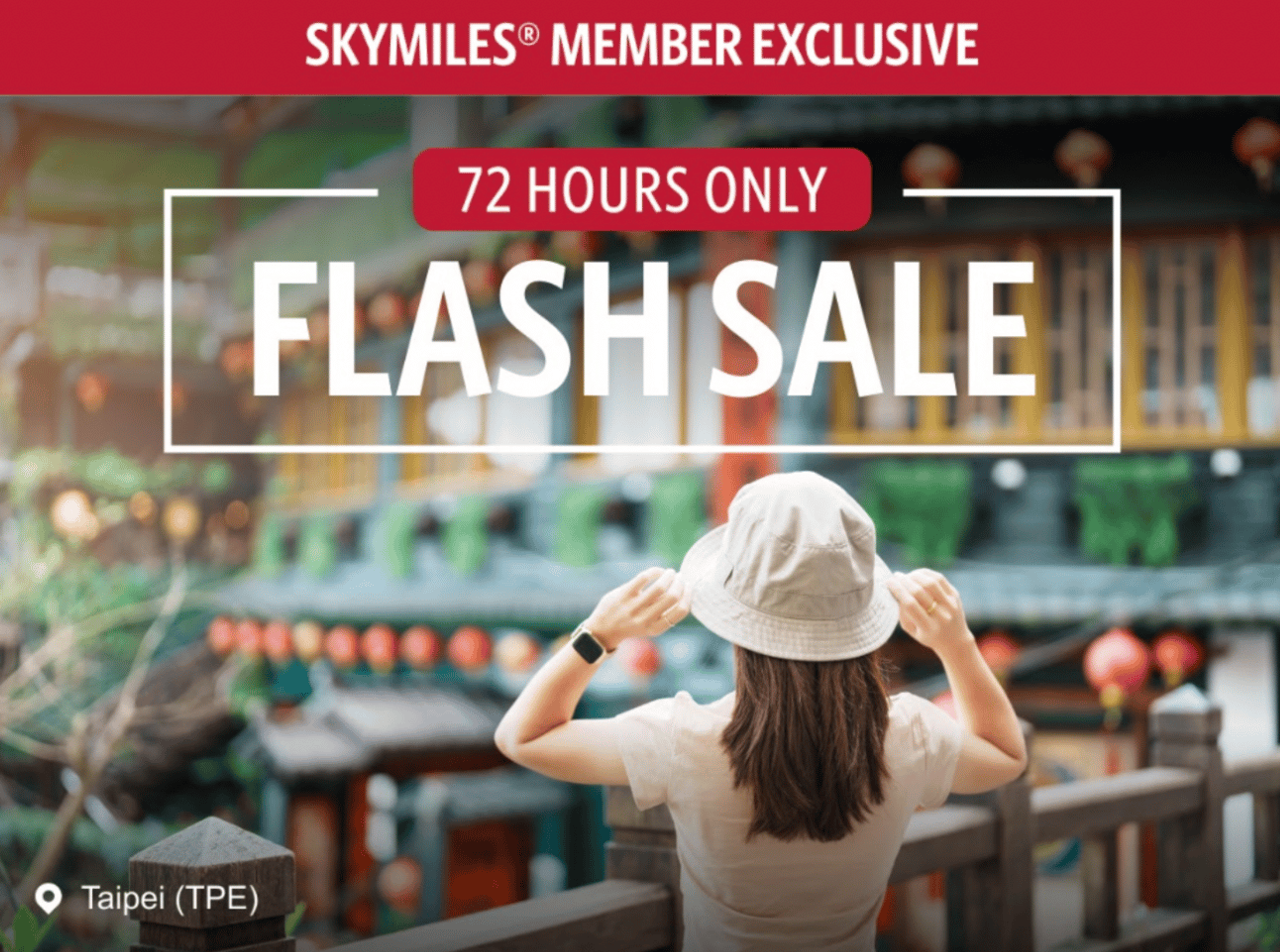 A screenshot of the landing page for the Delta flash sale