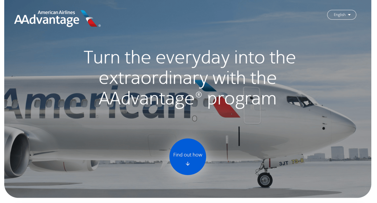 AA banner graphic for their Loyalty Point page