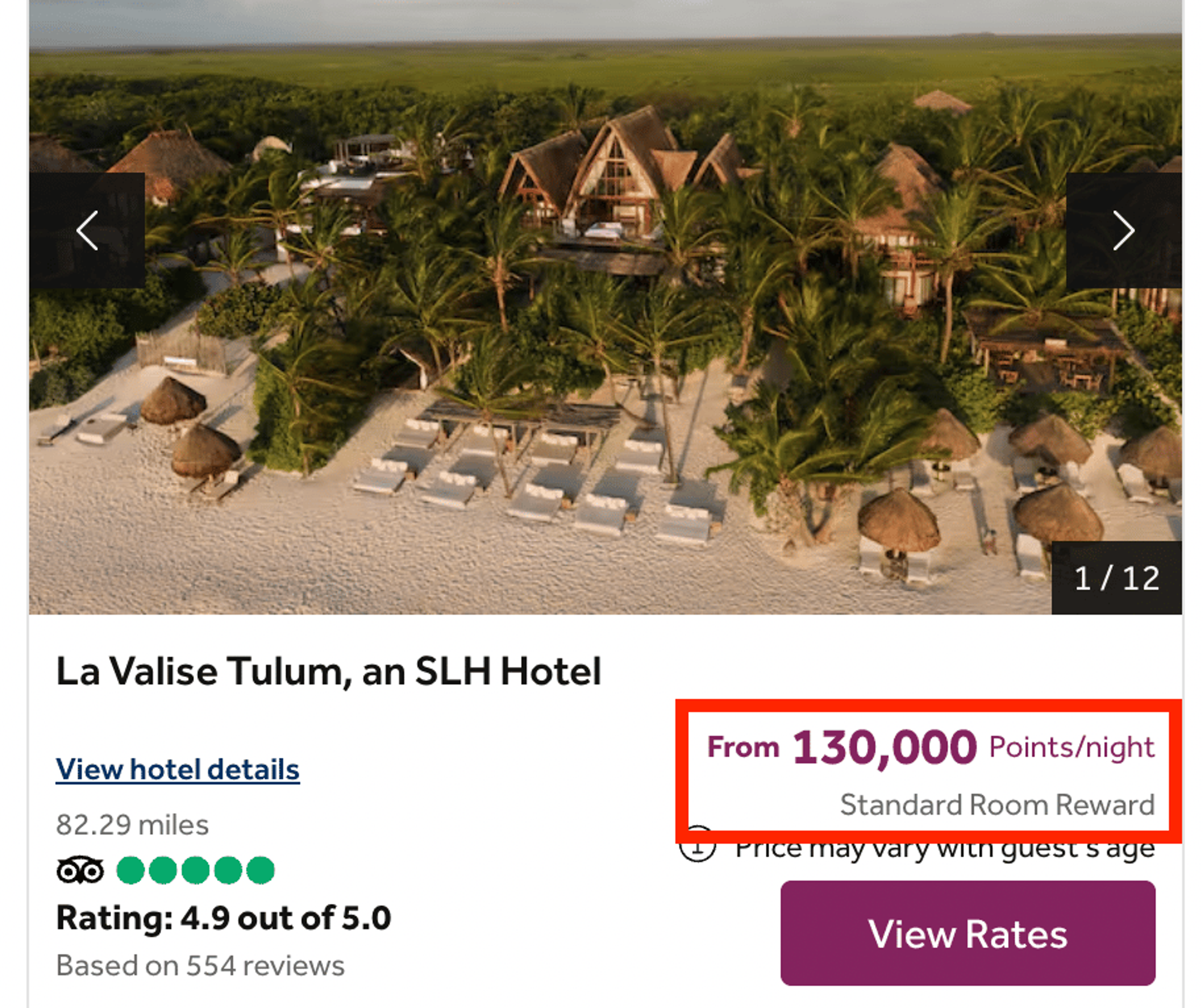 SLH resort in Tulum for 130,000 points