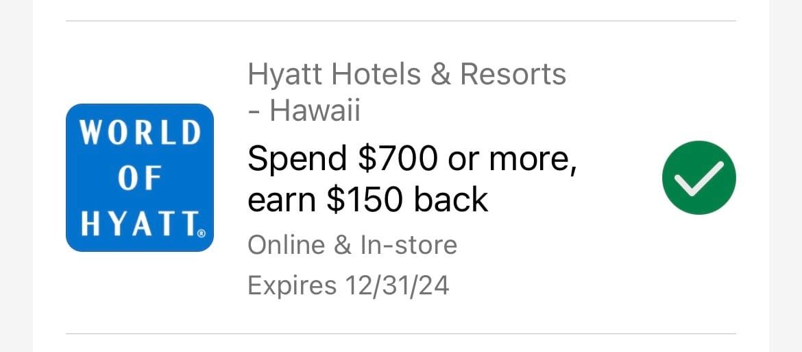 World of Hyatt merchant offer